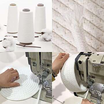 Round Cotton Rope Storage Basket with Lid - 13x9 Inches