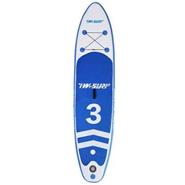 Inflatable Stand Up Paddle Board SUP Comes with High Pressure Pump with Gauge/Adjustable Paddle/Big Durable Backpack, 10"x30"x6" Wakeboards Surfboard Longboards Longboards (Dark Blue, 10'x30 x6)