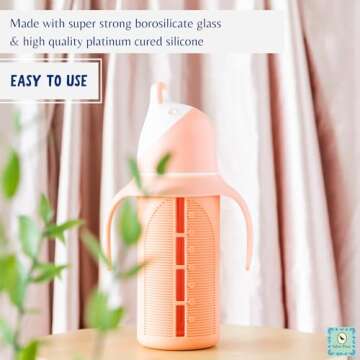 Tabor Place Glass Sippy Cup - Durable & Spill-proof for Toddlers