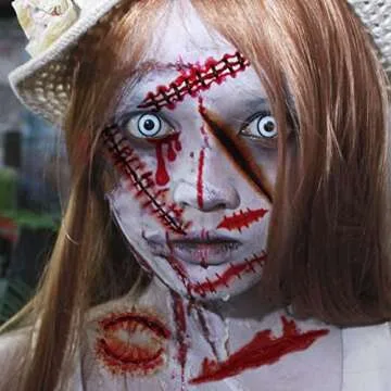 VANTATY 3D Fake Scars Tattoos for Halloween Magic