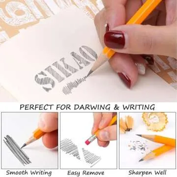 Sikao Pencils, Pencils #2, 12Pack Number 2 Pencils Bulk, Wood Pencils for Kids Sketching Drawing, Yellow HB No #2 Pencils with Erasers, Classroom Must Haves Essentials for Teachers, School Supplies