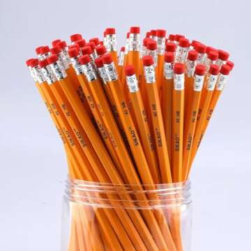 Sikao Pencils, Pencils #2, 12Pack Number 2 Pencils Bulk, Wood Pencils for Kids Sketching Drawing, Yellow HB No #2 Pencils with Erasers, Classroom Must Haves Essentials for Teachers, School Supplies
