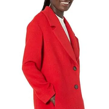 Lark & Ro Women's Stylish Shawl Collar Wool Coat