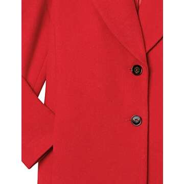 Lark & Ro Women's Single Breasted Shawl Collar Coat, red, 4