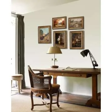 KBKBART Gold Framed Canvas Wall Art for Living Room, Vintage Landscape Oil Painting Farmhouse Decor, Retro Nature Canvas Art Prints for Wall Decor, Rustic Landscape Wall Decor for Bathroom, Bedroom Living Room, Vintage Art Wall Decor (12"x16")