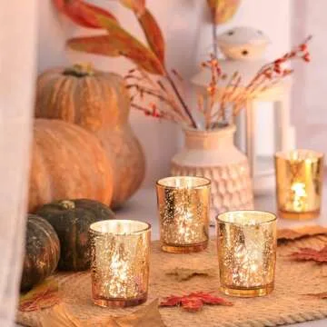 Buy Volens Gold Votive Candle Holders Set for Home and Weddings