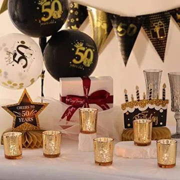 Buy Volens Gold Votive Candle Holders Set for Home and Weddings