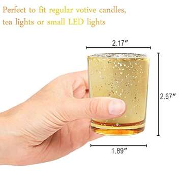 Buy Volens Gold Votive Candle Holders Set for Home and Weddings