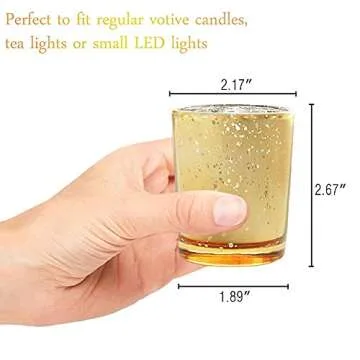 Buy Volens Gold Votive Candle Holders Set for Home and Weddings
