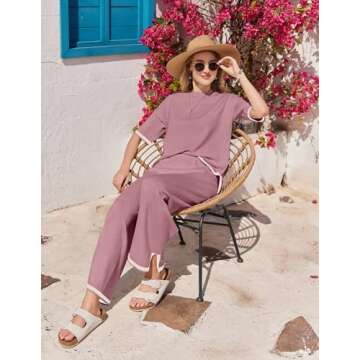 Ekouaer Women’s Lounge Set 2 Piece Travel Outfits