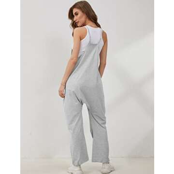 Lentta Women's Comfy V Neck Harem Jumpsuit with Pockets
