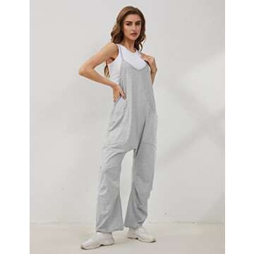Lentta Women's Comfy V Neck Harem Jumpsuit with Pockets