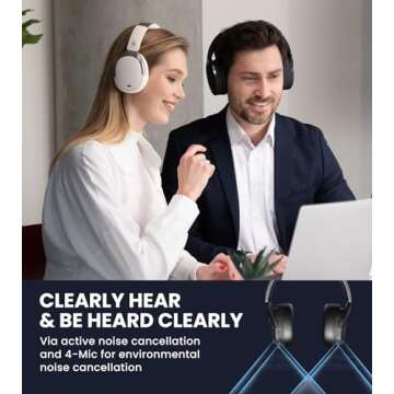 Edifier WH950NB Active Noise Cancelling Headphones, Bluetooth 5.3 Wireless LDAC Hi-Res Audio, 55 Hours Playtime, Google Fast Pairing for Android, Dual Device Connection, App Control, Black