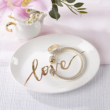 Kate Aspen Oval Shaped Love Wedding Trinket Dish - Perfect for Gifts and Decor