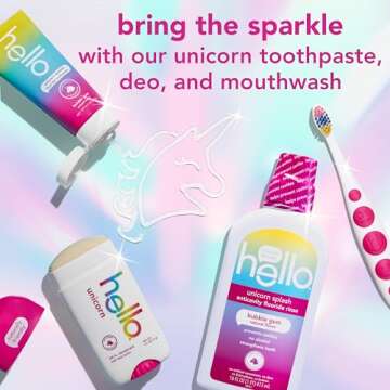 hello Unicorn Aluminum Free Deodorant for Women, Girls, Safe for Kids, Dermatologically tested, Natural Fragrance, 2 Pack