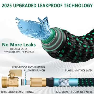 100 ft Garden Hose Expandable Hoses - New Upgrated 2025 Flexible Water Hose - Car Wash Hose with Sol...