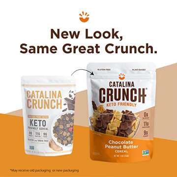 Catalina Crunch Chocolate Peanut Butter Cereal | Low Carb, Sugar Free, Gluten Free | Vegan, Plant Based Protein | Breakfast Protein Cereals | Keto Friendly Food