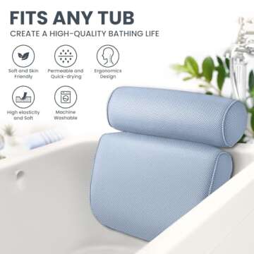 LuxStep Bath Pillow: Extra Soft, Breathable & Non-Slip
