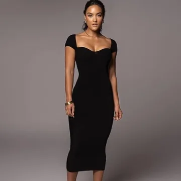 Stylish Off Shoulder Bodycon Midi Dress for Women
