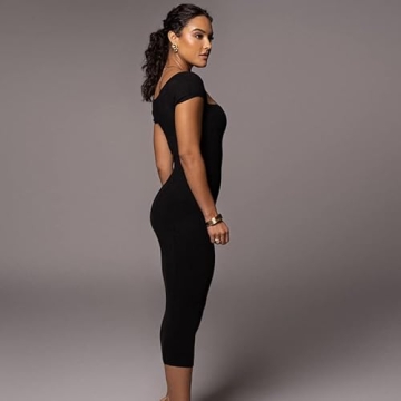 Stylish Off Shoulder Bodycon Midi Dress for Women