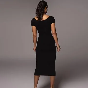 Stylish Off Shoulder Bodycon Midi Dress for Women