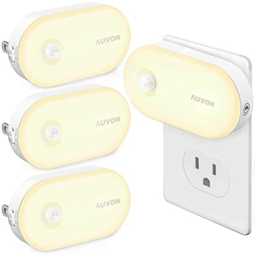 AUVON Night Light with Motion Sensor - 4 Pack Dimmable LED Night Lights