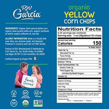 RW Garcia Organic Yellow Corn Chips 4-Pack Gluten-Free