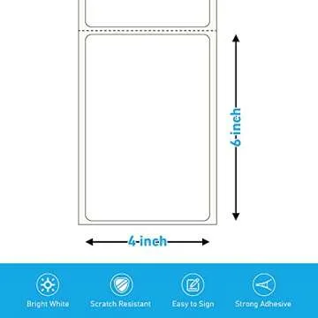 Rongta Fanfold Direct Thermal Label, Shipping Label 4x6, Permanent Adhesive, Clear Printing, Commercial Grade (500pcs 4x6 Label)