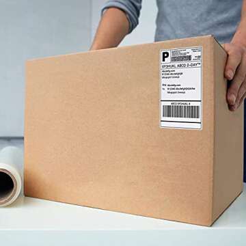 Rongta Fanfold Direct Thermal Label, Shipping Label 4x6, Permanent Adhesive, Clear Printing, Commercial Grade (500pcs 4x6 Label)