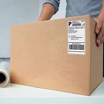 Rongta Fanfold Direct Thermal Label, Shipping Label 4x6, Permanent Adhesive, Clear Printing, Commercial Grade (500pcs 4x6 Label)