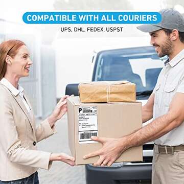 Rongta Fanfold Direct Thermal Label, Shipping Label 4x6, Permanent Adhesive, Clear Printing, Commercial Grade (500pcs 4x6 Label)