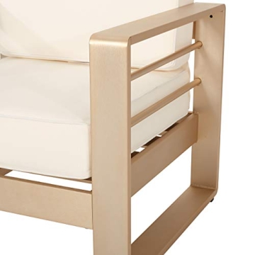 Cheney Bay Outdoor Aluminum Club Chairs Set of 2 Gold White