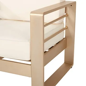 Cheney Bay Outdoor Aluminum Club Chairs Set of 2 Gold White