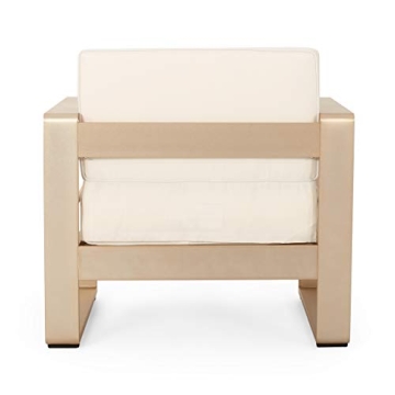 Cheney Bay Outdoor Aluminum Club Chairs Set of 2 Gold White