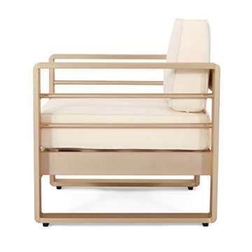 Cheney Bay Outdoor Aluminum Club Chairs Set of 2 Gold White