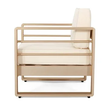 Cheney Bay Outdoor Aluminum Club Chairs Set of 2 Gold White