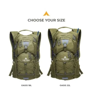 TETON Oasis 22L Hydration Pack with 3L Bladder for Outdoor Adventures