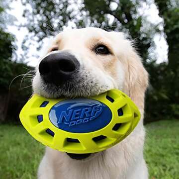 Nerf Dog Crunch Football - 6in Durable Squeaky Toy