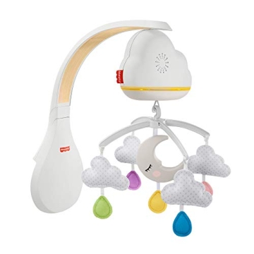 Fisher-Price Sound Machine Calming Clouds Mobile & Soother Convertible Crib to Tabletop with Music &...
