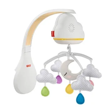 Fisher-Price Sound Machine Calming Clouds Mobile & Soother Convertible Crib to Tabletop with Music &...
