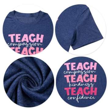 SFHFY Teacher Shirt Womens Wildflowers Letter Teacher Plant Shirts Shirts Flowers Graphic Short Sleeve Tee