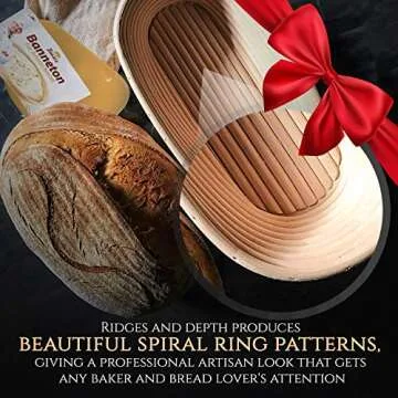 Oval Bread Banneton Proofing Basket - 10 Inch Baskets Sourdough Brotform Set Banaton Towel for Baking for Sourdough Bread Making Starter Jar Kit