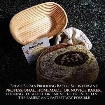 Oval Bread Banneton Proofing Basket - 10 Inch Baskets Sourdough Brotform Set Banaton Towel for Baking for Sourdough Bread Making Starter Jar Kit