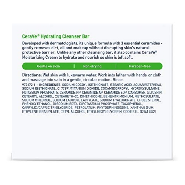 CeraVe Hydrating Cleanser Bar with Ceramides and Cream