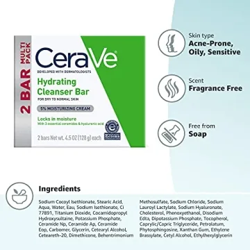 CeraVe Hydrating Cleanser Bar with Ceramides and Cream
