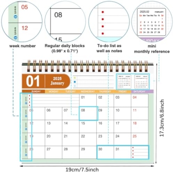 2024-2025 Small Desk Calendar - Monthly View