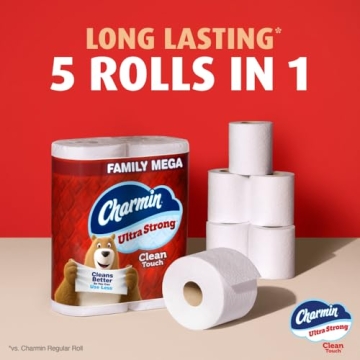 Charmin Ultra Strong Clean Touch: 18 Mega Rolls for Comfort