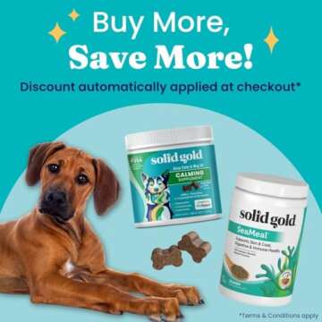 Solid Gold Dog & Cat Vitamin Supplements - Kelp Powder, Omega 3, Vitamins, Digestive Enzymes, Immune Support - 1 LB