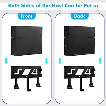 Durable Wall Mount for PS4 with Controller and Headset Storage