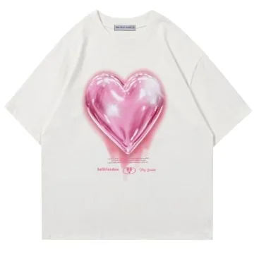 Aelfric Eden Men's Love Balloon Graphic Tee - Summer Cotton Unisex Harajuku Style